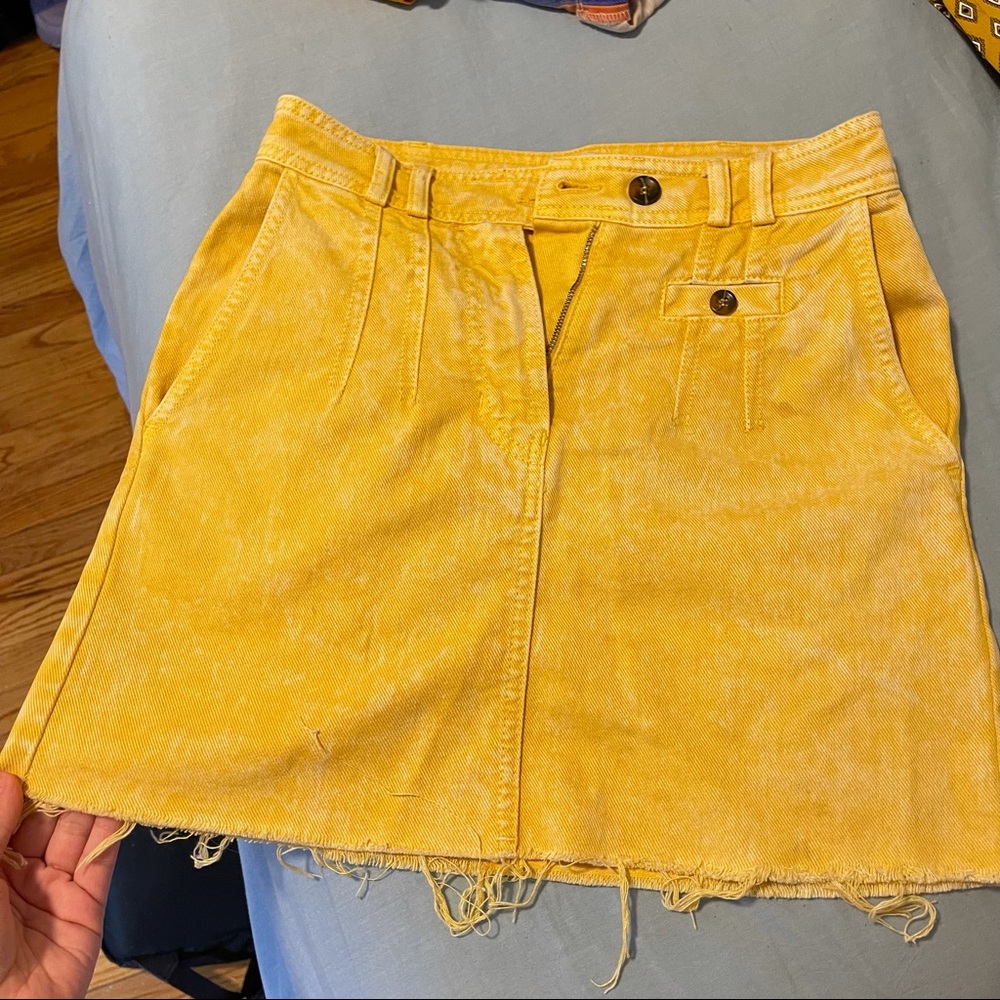 BDG yellow jean skirt